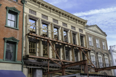 Brace On Exterior Wall Of Historic Preservation Project, Charleston, Sc